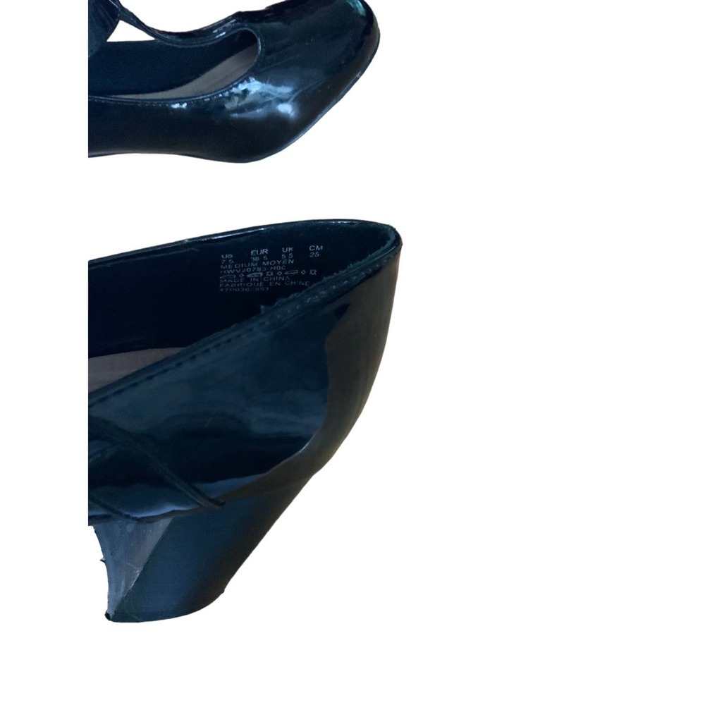 Mary Jane Hush Puppies  Patton, leather, Black Block Heels Size 7.5 Preowned - Picture 7 of 8